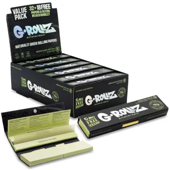 G-Rollz Medicago Sativa Naturally Green Extra Thin Rolling Paper + Tips (24 Booklets)