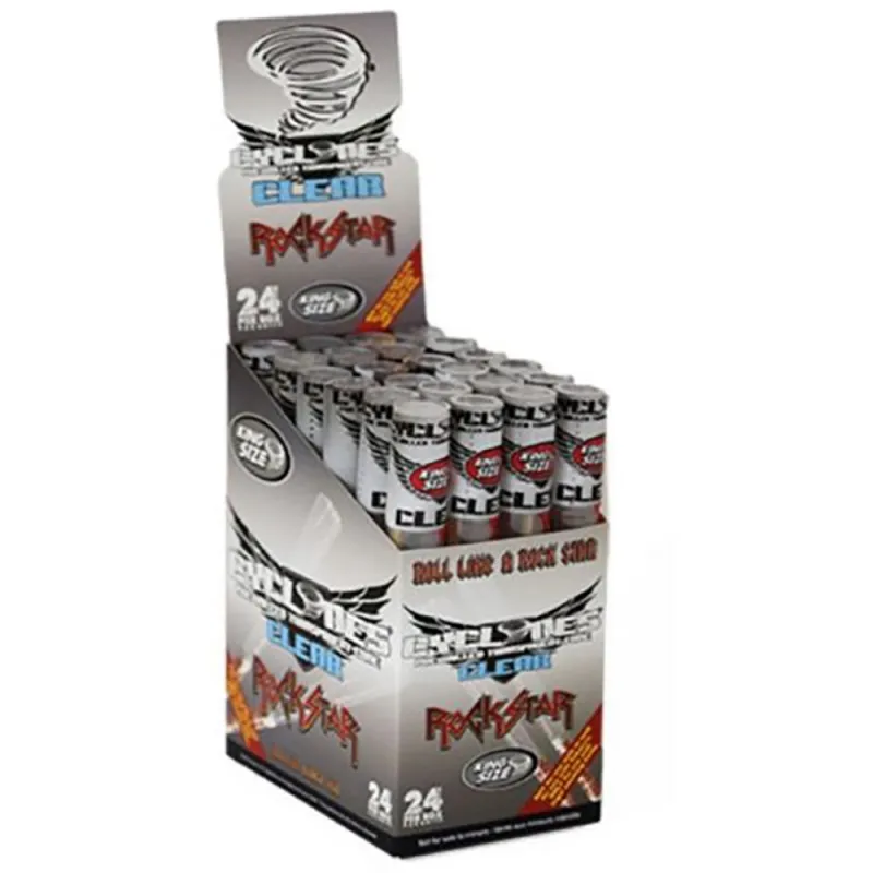 Cyclones Clear Pre Rolled Transparent Cones Rockstar (Pack of 24)