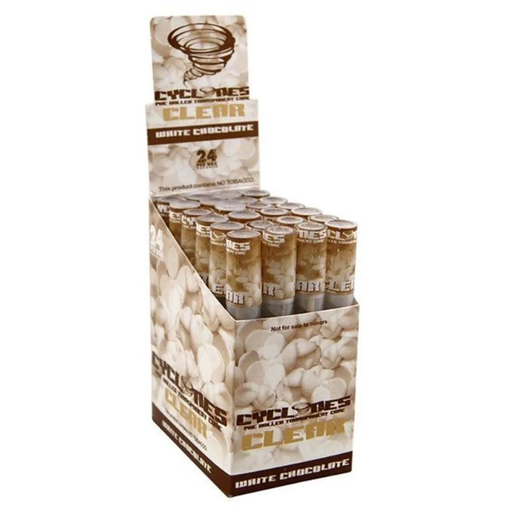 Cyclones Clear Pre Rolled Transparent Cones White Chocolate (Pack of 24)
