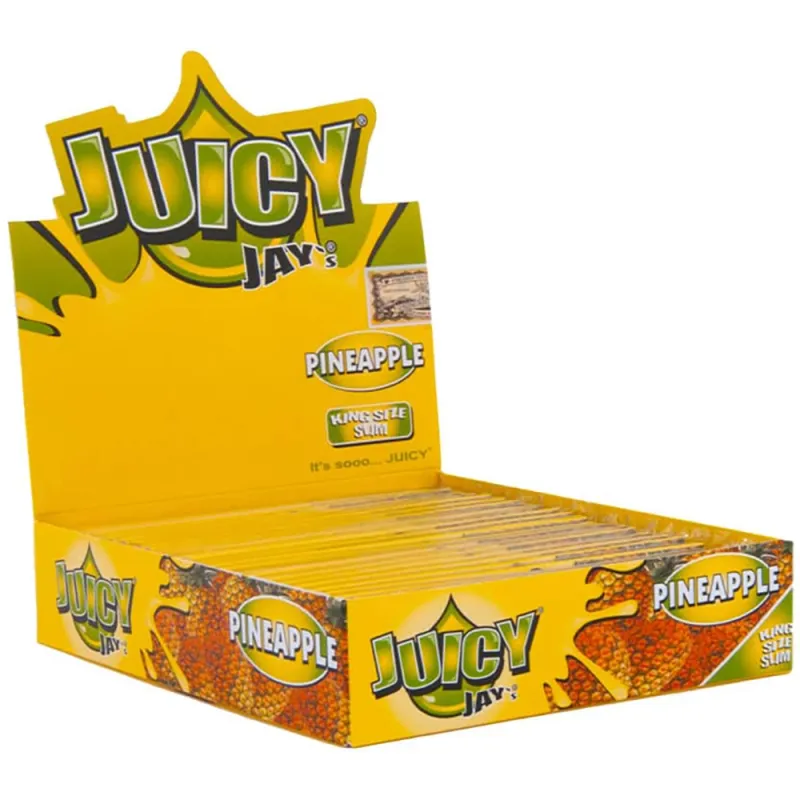 Juicy Jay`s King Size Slim Pineapple Hemp Papers (Pack of 24)