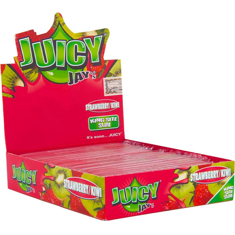 Juicy Jay`s King Size Slim Strawberry/Kiwi Hemp Papers (Pack of 24)