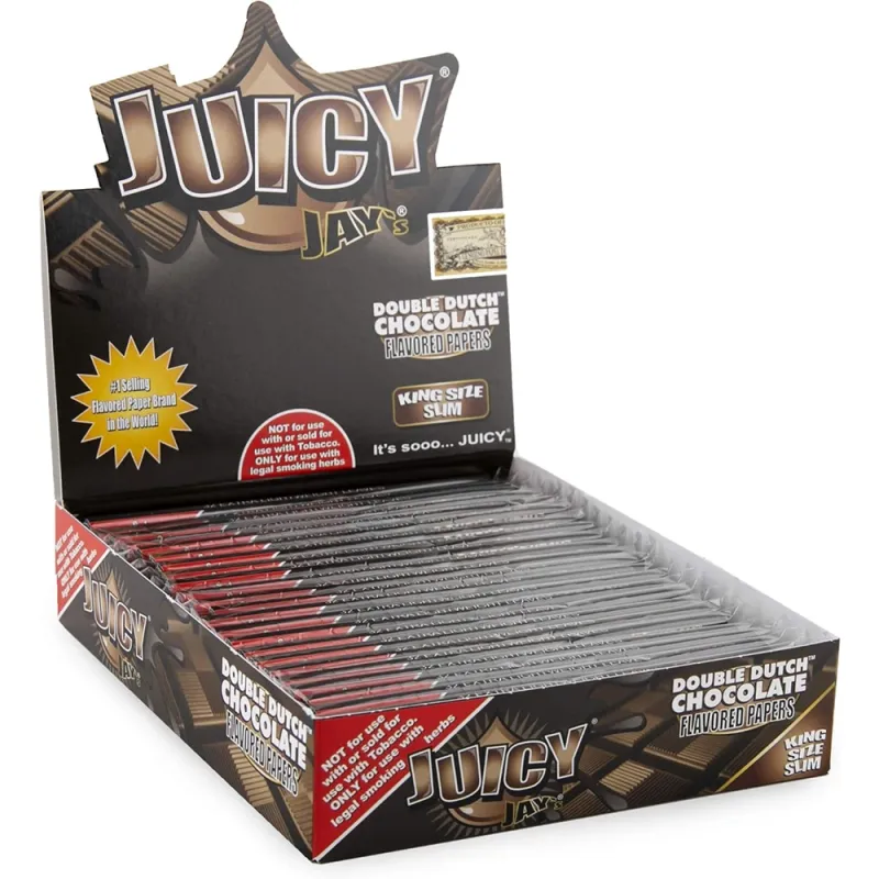 Juicy Jay`s King Size Slim Double Dutch Chocolate Hemp Papers (Pack of 24)