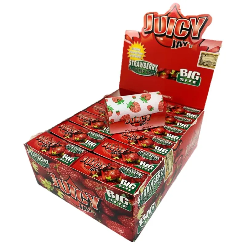 Juicy Jay`s Big Size Strawberry Rolls Hemp Papers (Pack of 24)