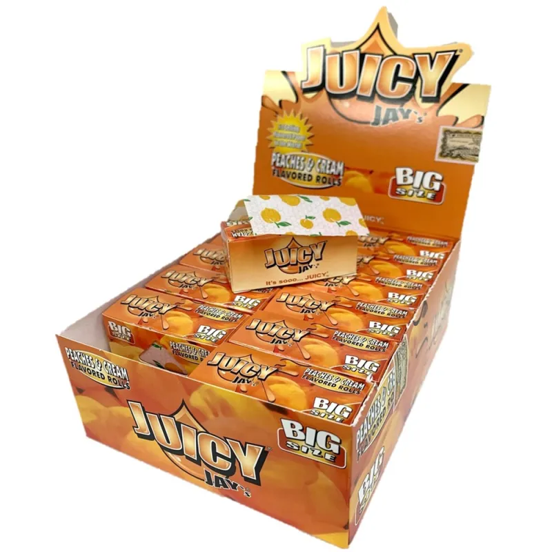 Juicy Jay`s Big Size Peaches & Cream Hemp Papers (Pack of 24)