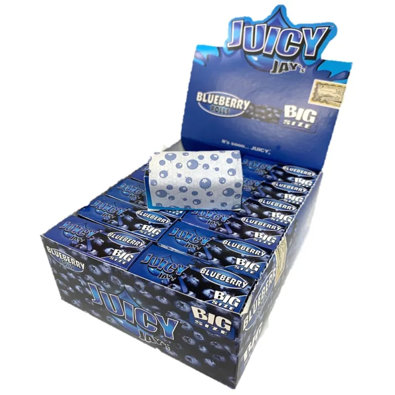 Juicy Jay`s Big Size Blueberry Rolls Hemp Papers (Pack of 24)
