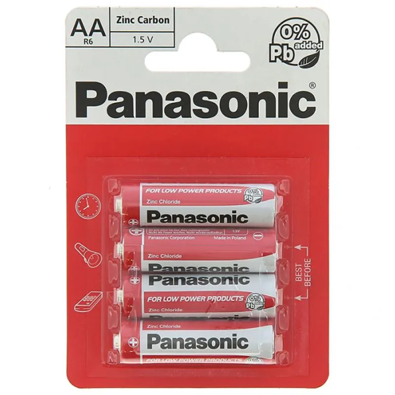 Panasonic AA Zinc Carbon Batteries 1.5V (Pack of 12)