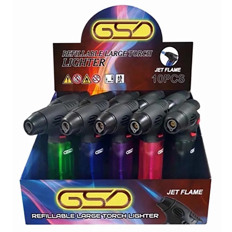 GSD Jet Flame Refillable Torch Lighter (Pack of 10)