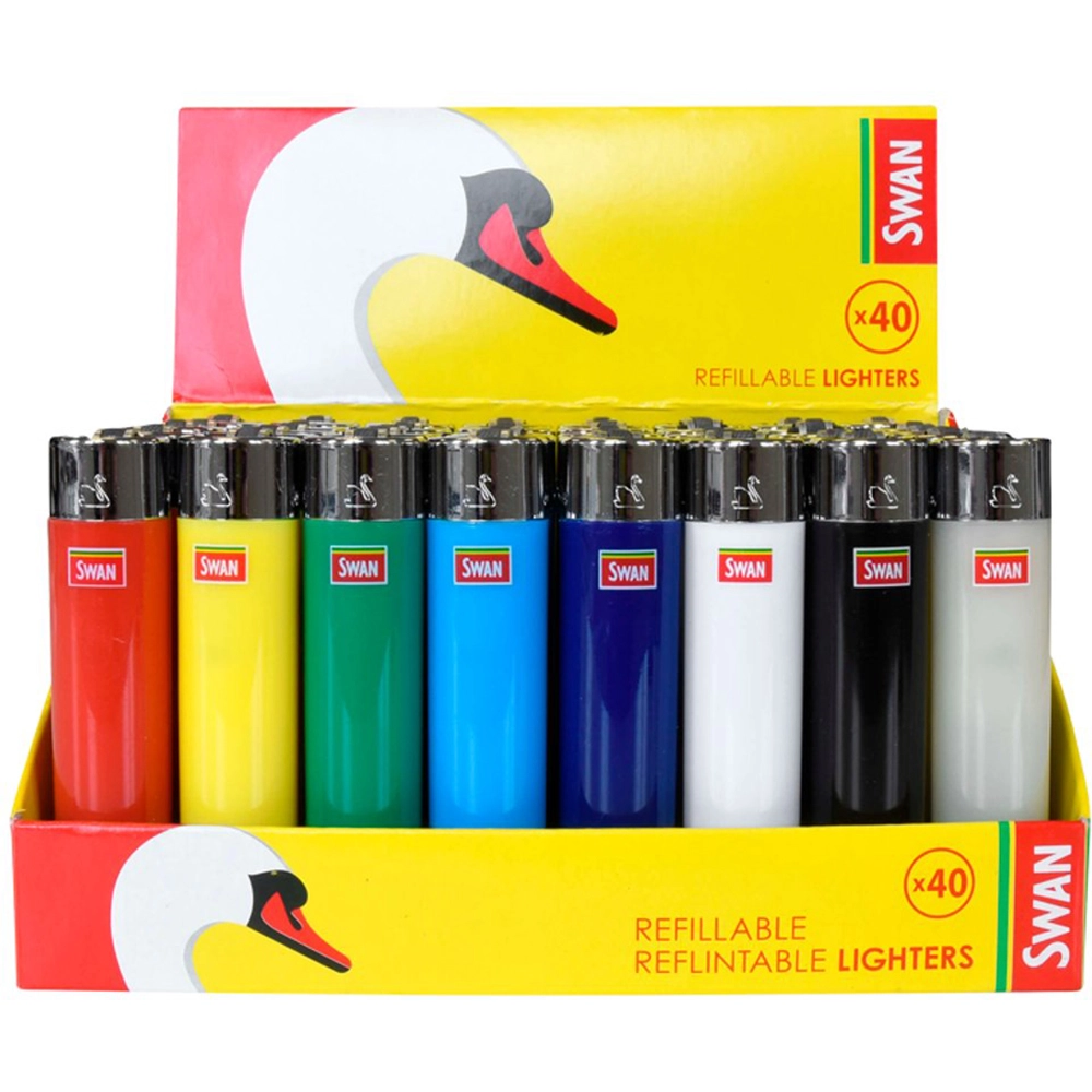 Swan Refillable Clipper Lighter (Pack of 40)