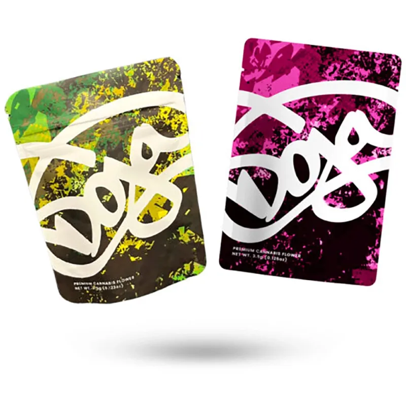 Sealable Doja Bags 3.5 G Holographic mylar Packaging Bags