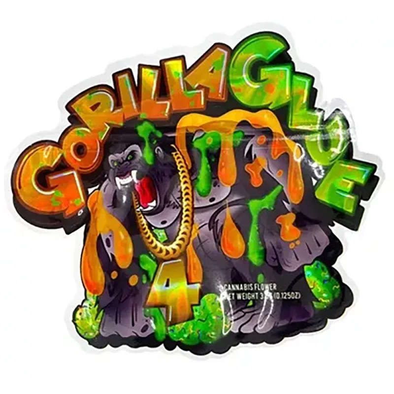 Sealable Gorilla Glue Bags 3.5 G Holographic mylar Packaging Bags