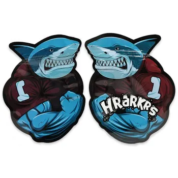 Sealable Sharks Bags 3.5 G Holographic mylar Packaging Bags