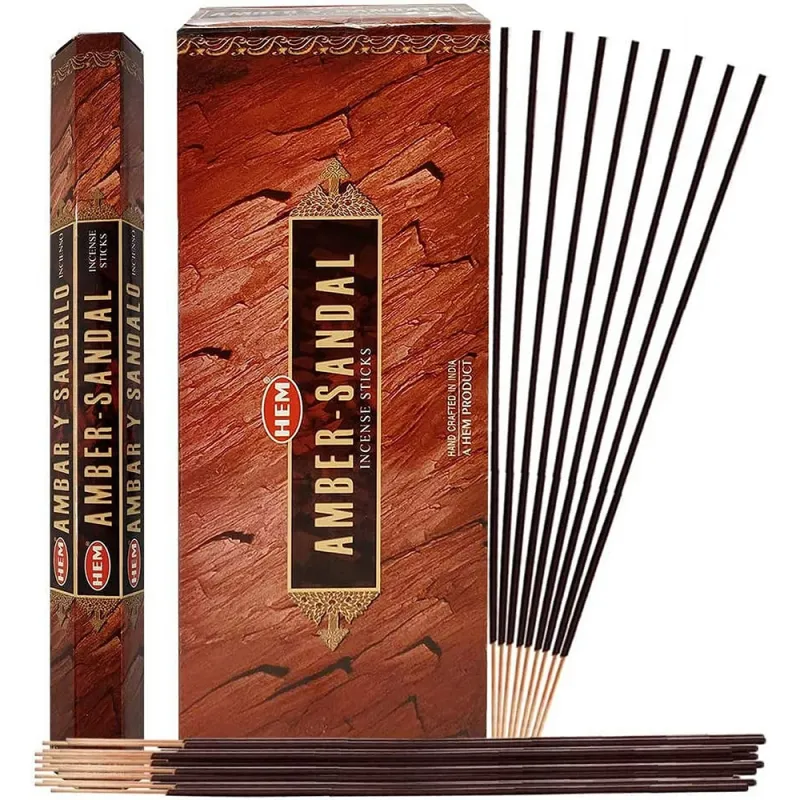 Hem Amber Sandal Incense sticks Pack of 6 x 20 sticks