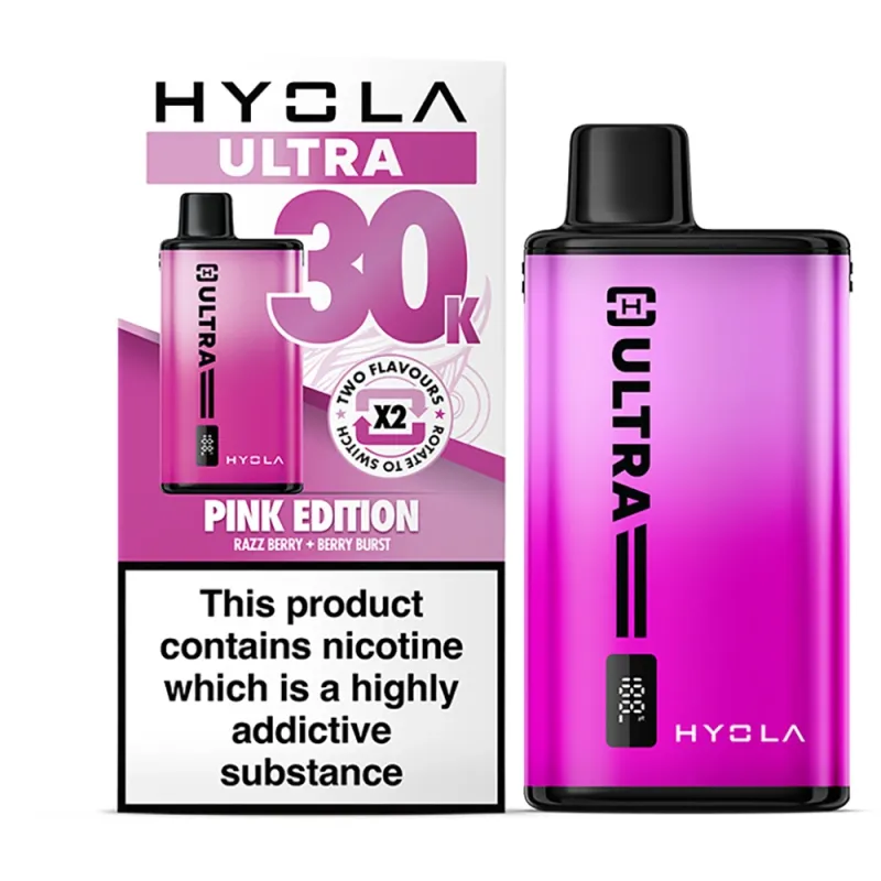 Hyola Ultra 30,000 Puffs Kits Pink Edition(Razz Berry & Berry Burst)