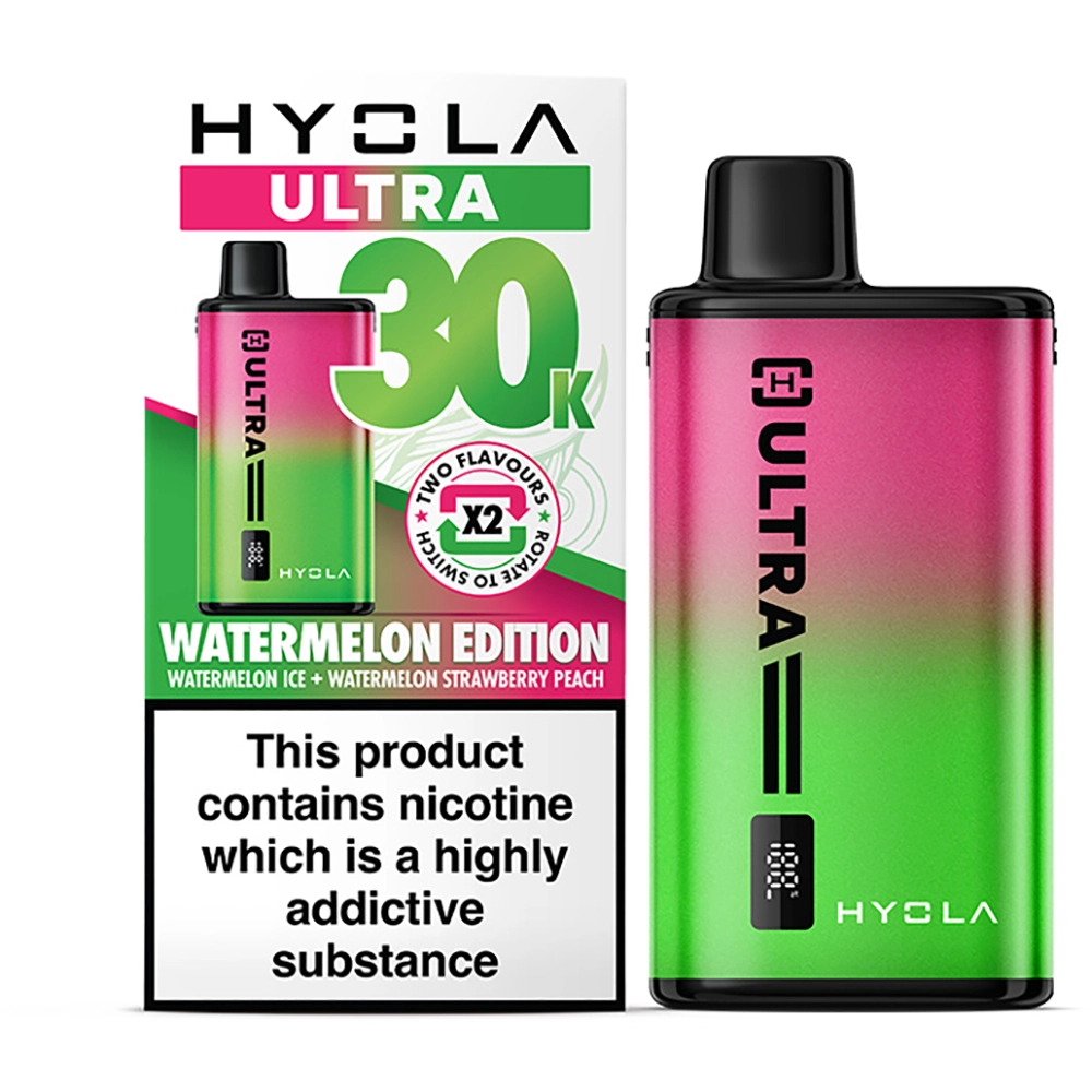 Hyola Ultra 30,000 Puffs Kits Watermelon Edition(Watermelon Ice & Watermelon 
Strawberry Peach)