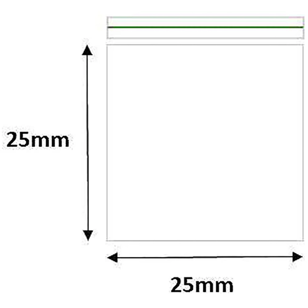 Zip Bag Clear 25 x 25mm 