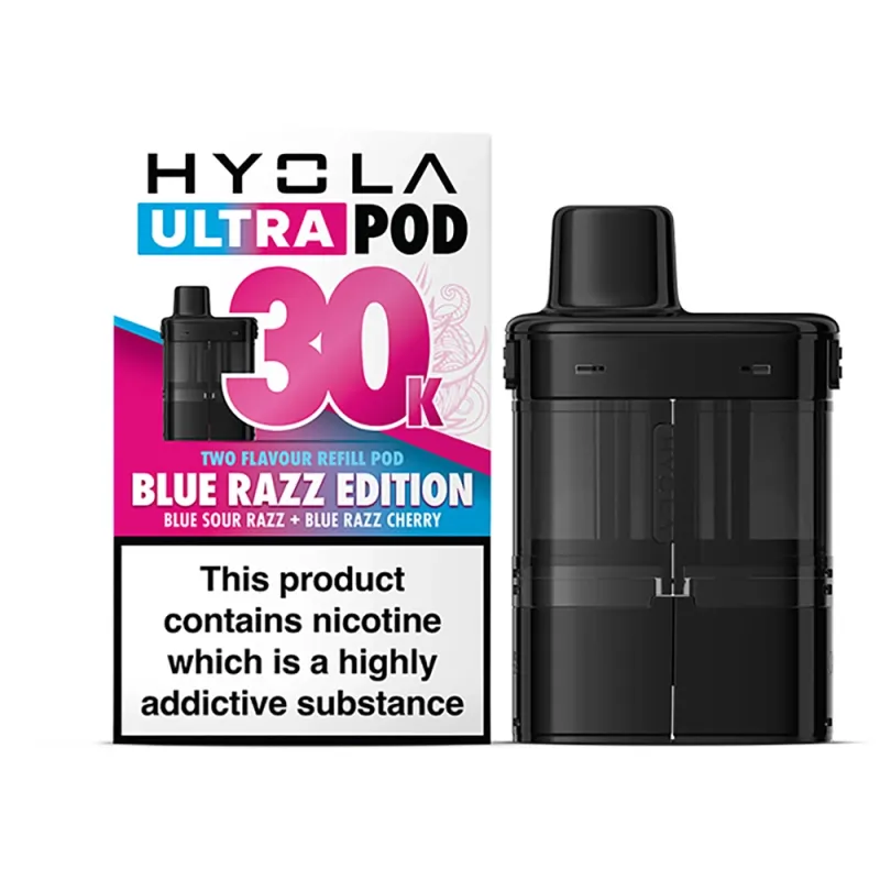Hyola Ultra 30,000 Puffs Prefilled Pods Blue Razz Edition(Blue Sour Razz & Blue Razz Cherry)