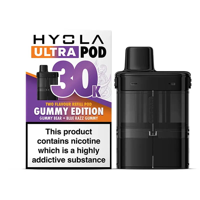 Hyola Ultra 30,000 Puffs Prefilled Pods Gummy Edition(Gummy Bear & Blue Razz Gummy)