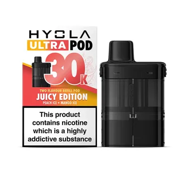Hyola Ultra 30,000 Puffs Prefilled Pods Juicy Edition(Peach Ice & Mango Ice)