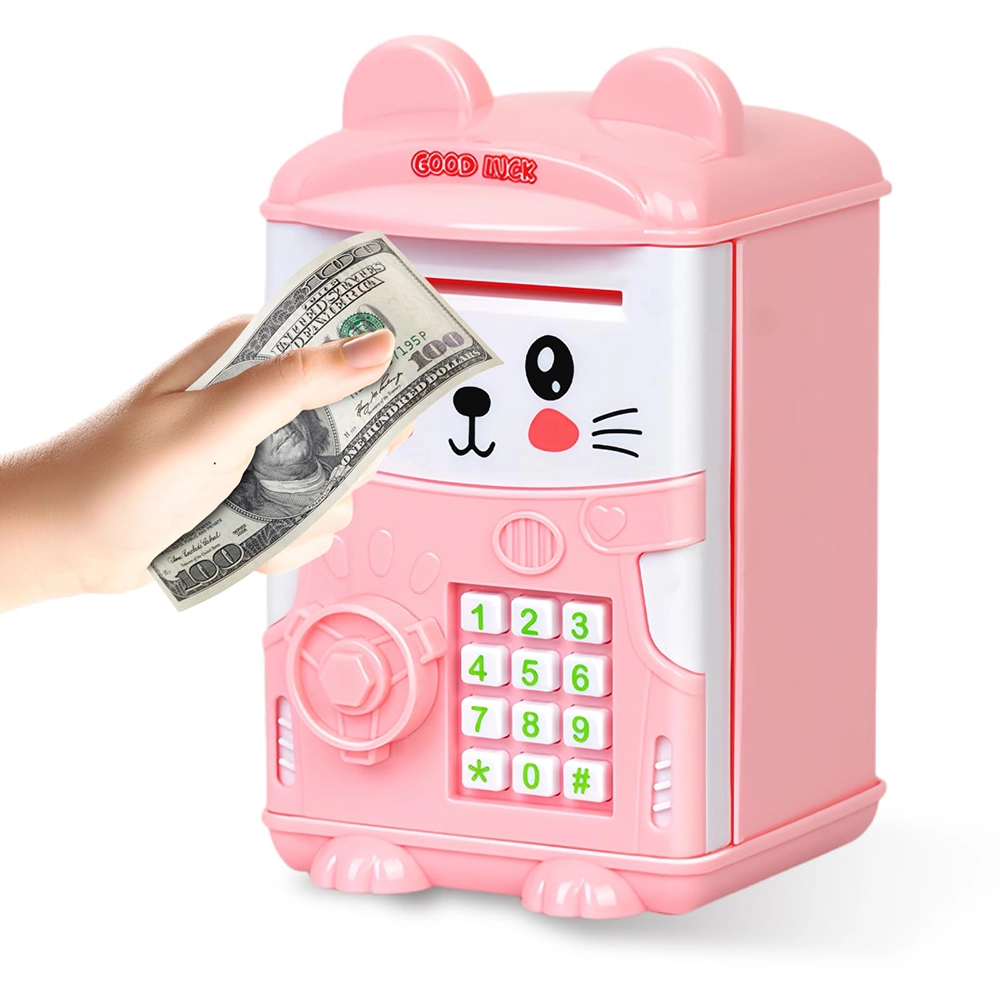 Mouse Mini Piggy Bank Money Saving Box Pink 