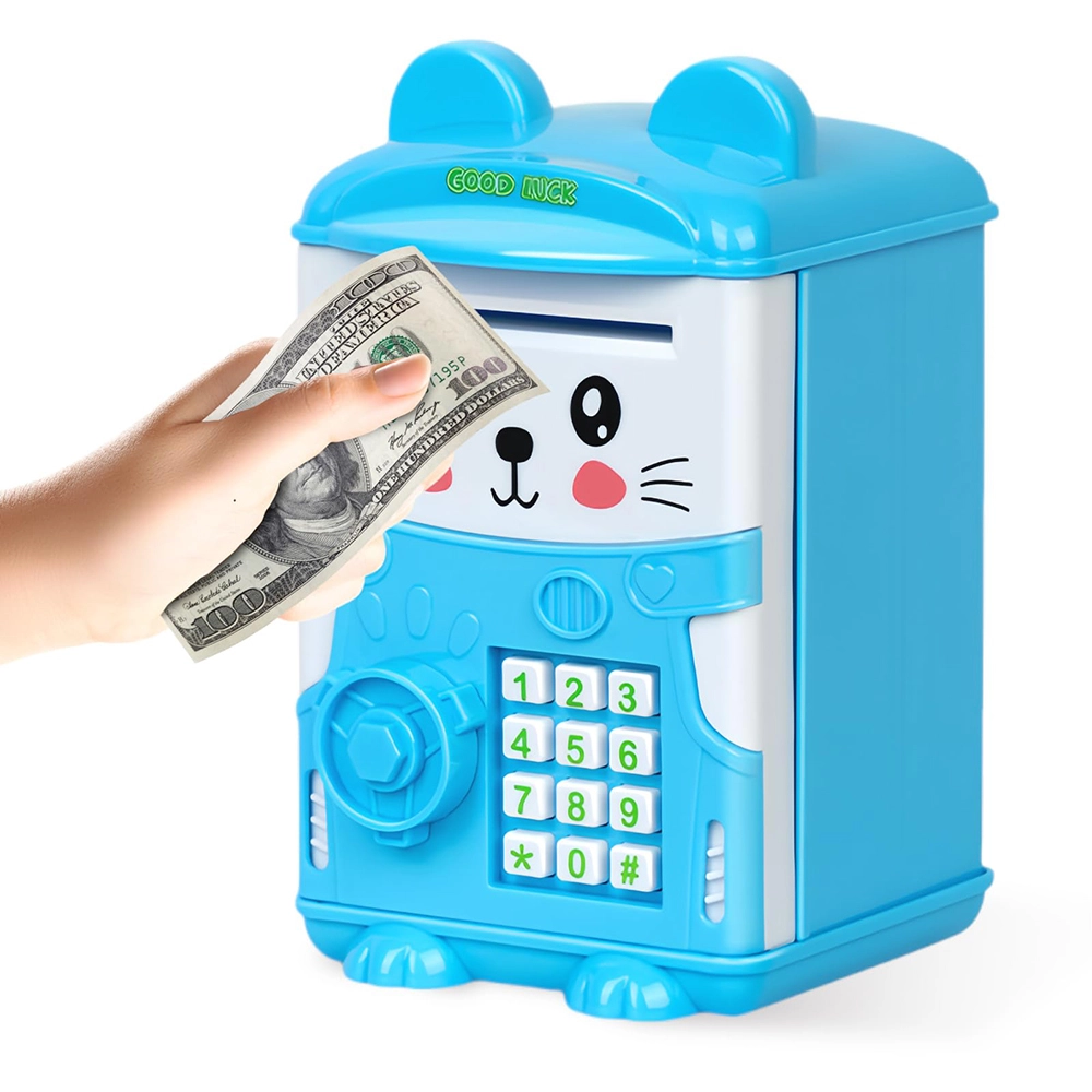Mouse Mini Piggy Bank Money Saving Box Blue 