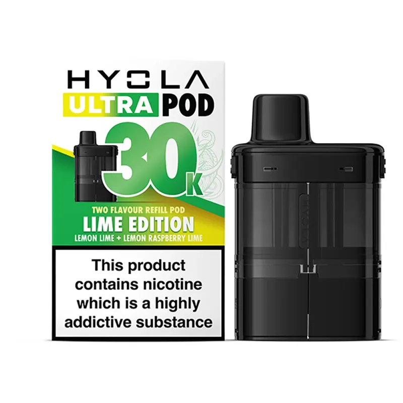 Hyola Ultra 30,000 Puffs Prefilled Pods Lime Edition(Lemon Lime & Lemon Raspberry Lime)