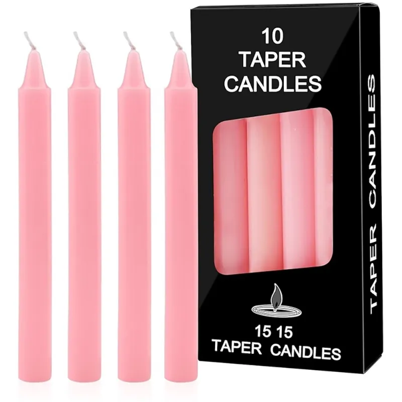 Taper Candles Pink (Pack of 10)