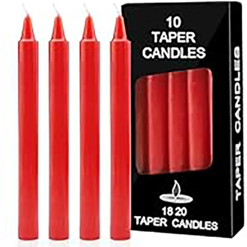 Taper Candles Red (Pack of 10)