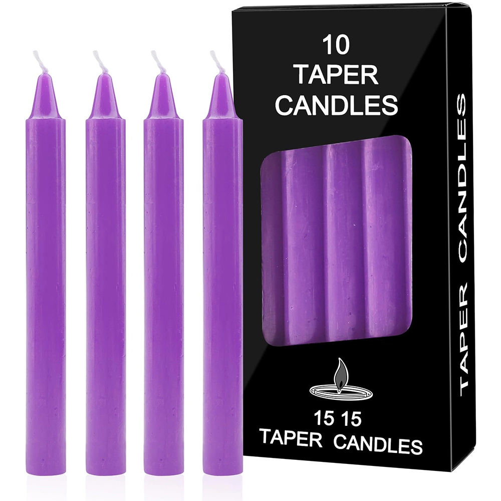 Taper Candles Purple (Pack of 10)