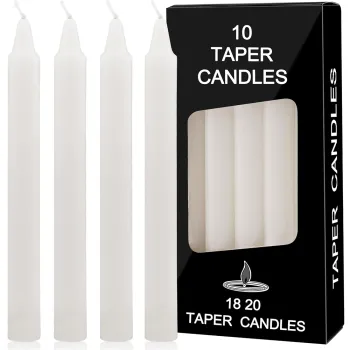 Taper Candles White (Pack of 10)