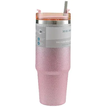 Vaccum Insulated Stainless Steel Tumbler Cup 900ml Pink