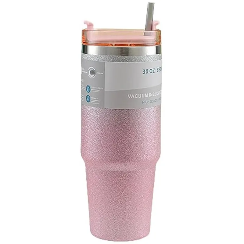 Vaccum Insulated Stainless Steel Tumbler Cup 900ml Pink