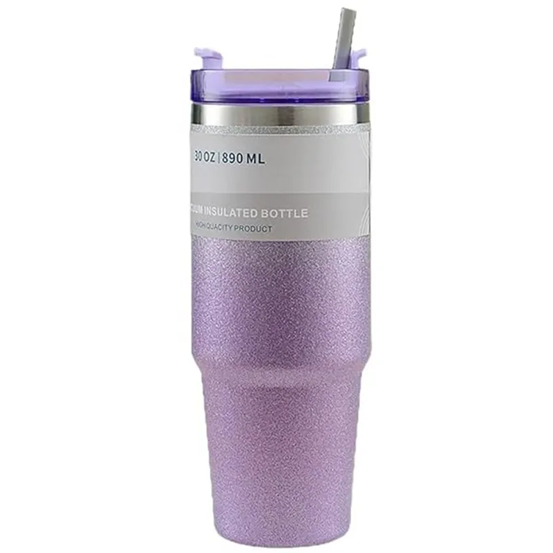 Vaccum Insulated Stainless Steel Tumbler Cup 900ml Purple