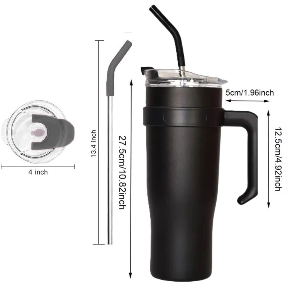 Tumbler Cup 1500ml With Handle Black