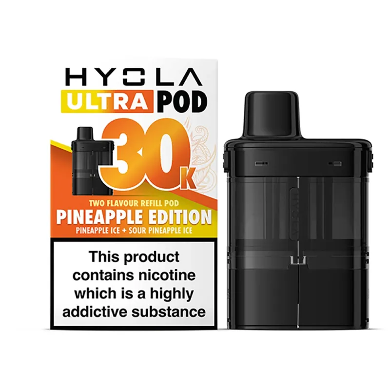 Hyola Ultra 30,000 Prefilled Vape Pods Pineapple Edition(Pineapple Ice & Sour Pineapple Ice)