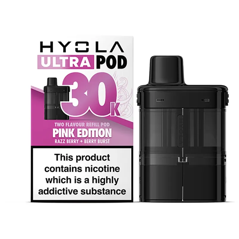 Hyola Ultra 30,000 Puffs Prefilled Pods Pink Edition(Razz Berry & Berry Burst)