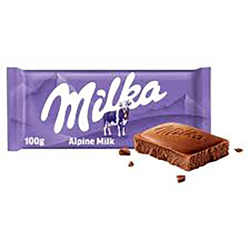 Milka Chocolate 90g Alpine Milk (Pack of 25)