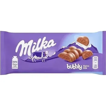 Milka Chocolate 90g Bubbly Milk (Pack of 14)