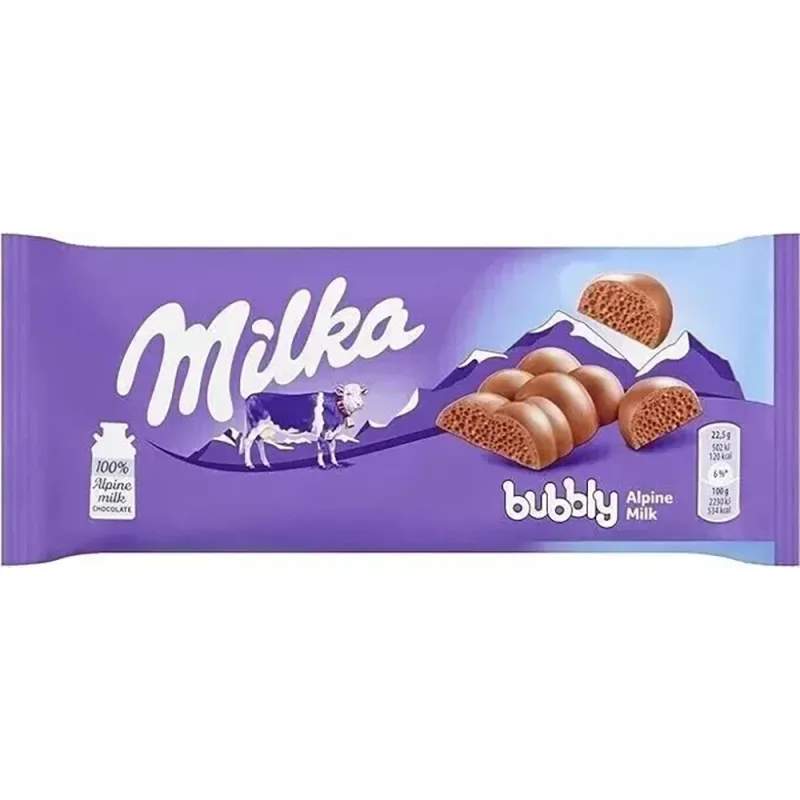 Milka Chocolate 90g Bubbly Milk (Pack of 14)