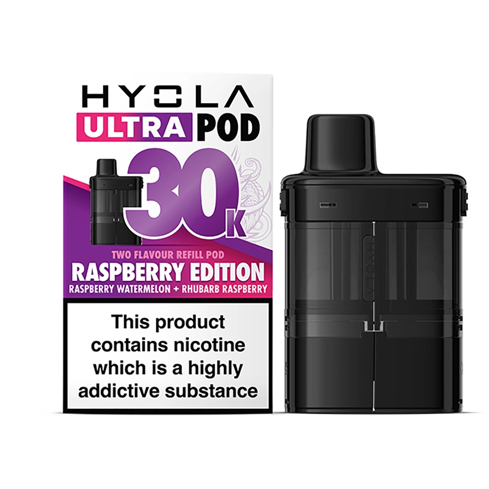 Hyola Ultra 30,000 Puffs Prefilled Pods Raspberry Edition(Raspberry Watermelon & Rhubarb Raspberry)