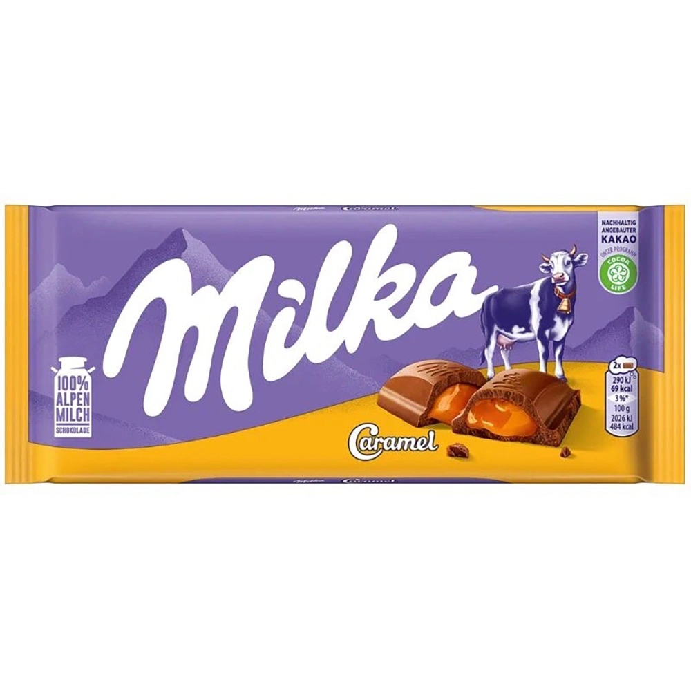 Milka Chocolate 100g Caramel (Pack of 18)