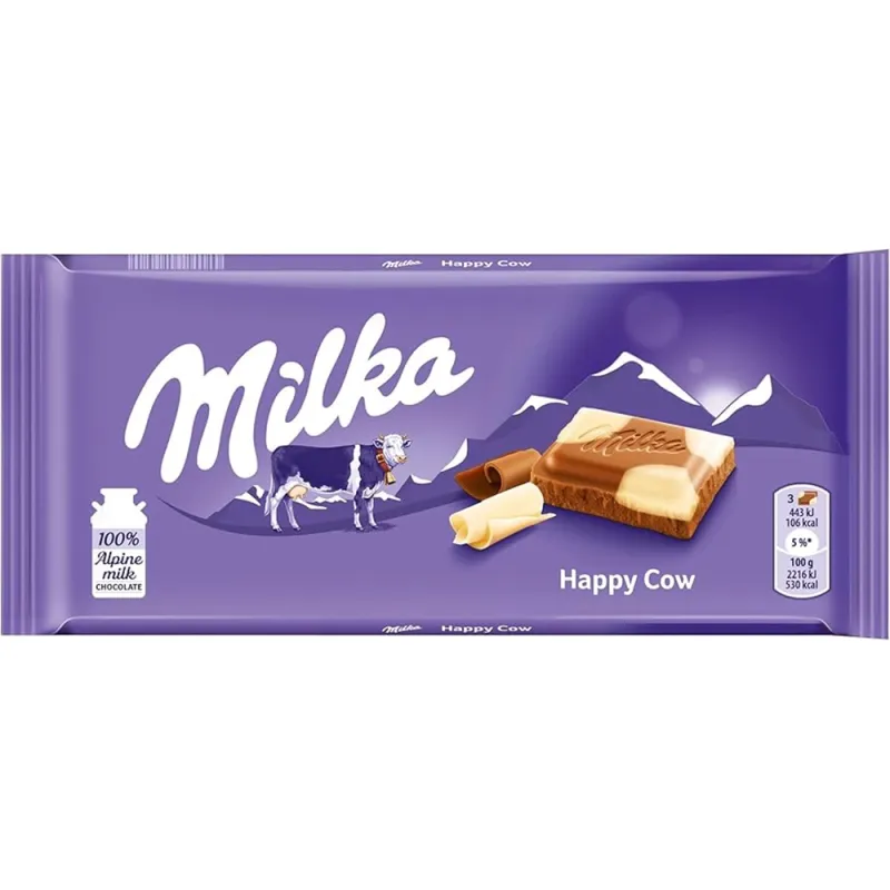 Milka Chocolate 90g Happy Cow (Pack of 23)