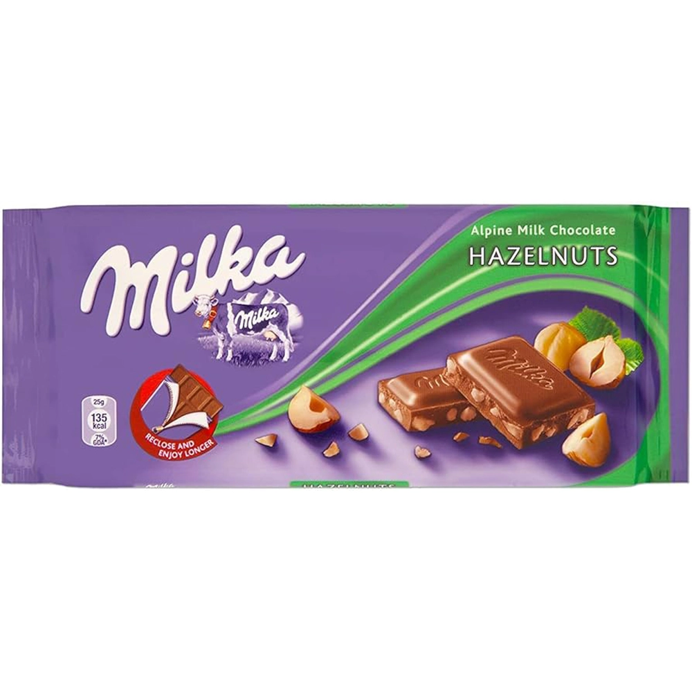 Milka Chocolate 90g Hazelnut (Pack of 25)