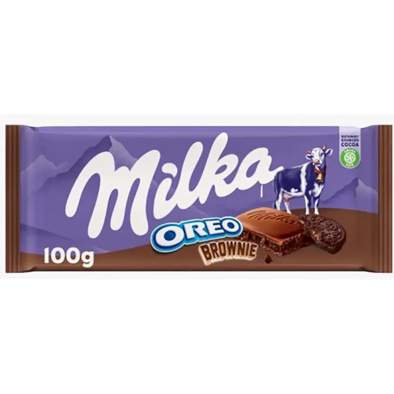 Milka Chocolate 100g Oreo Brownie  (Pack of 22)