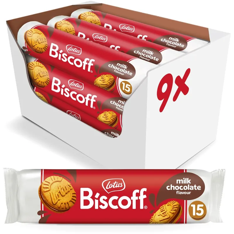 Lotus Biscoff Biscuits 150g Chocolate (Pack of 9)