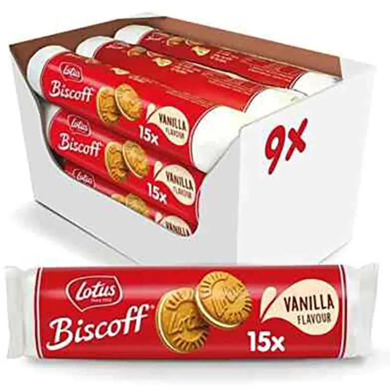 Lotus Biscoff Biscuits 150g Vanilla (Pack of 9)