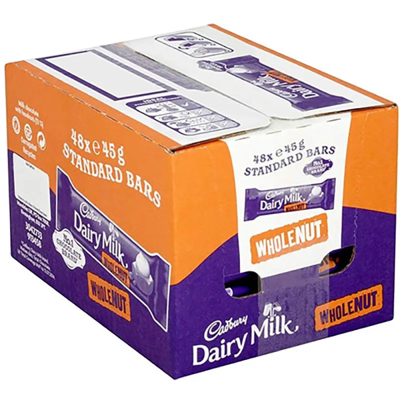 Cadbury Dairy Milk Bar Wholenut 45g (Pack of 48)