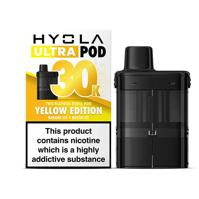 Hyola Ultra 30,000 Puffs Prefilled Pods Yellow Edition(Banana Ice & Melon Ice)