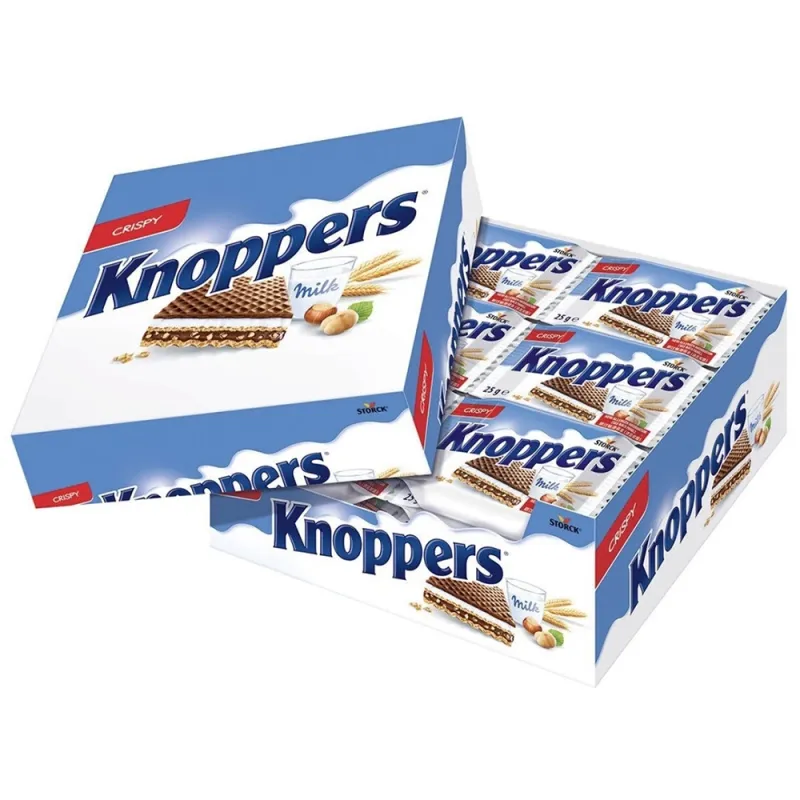 Knoppers Waffer 25g Crispy (Pack of 24)
