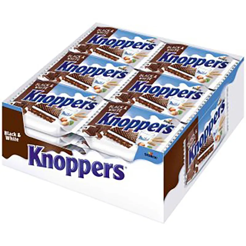 Knoppers Waffer 25g Black & White (Pack of 24)