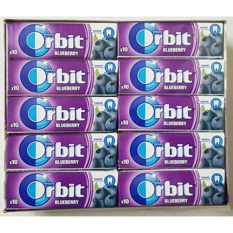Orbit 10 Pieces Sugar Free Gum Blueberry (Pack of 30)